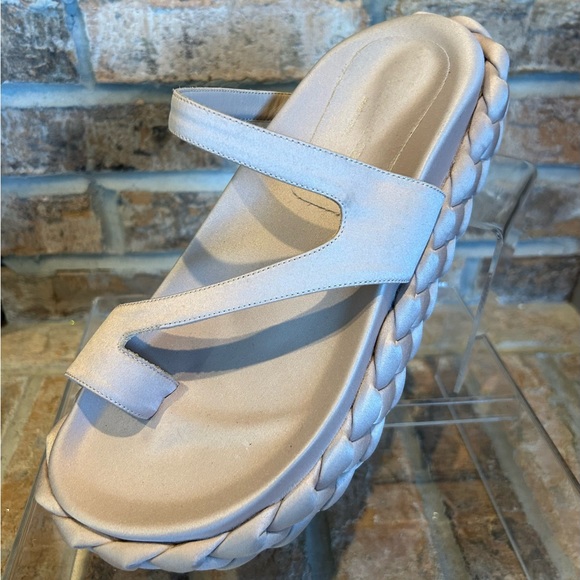 Paloma Barcelo Deise Satin Braided Platform Sandals - Picture 2 of 6